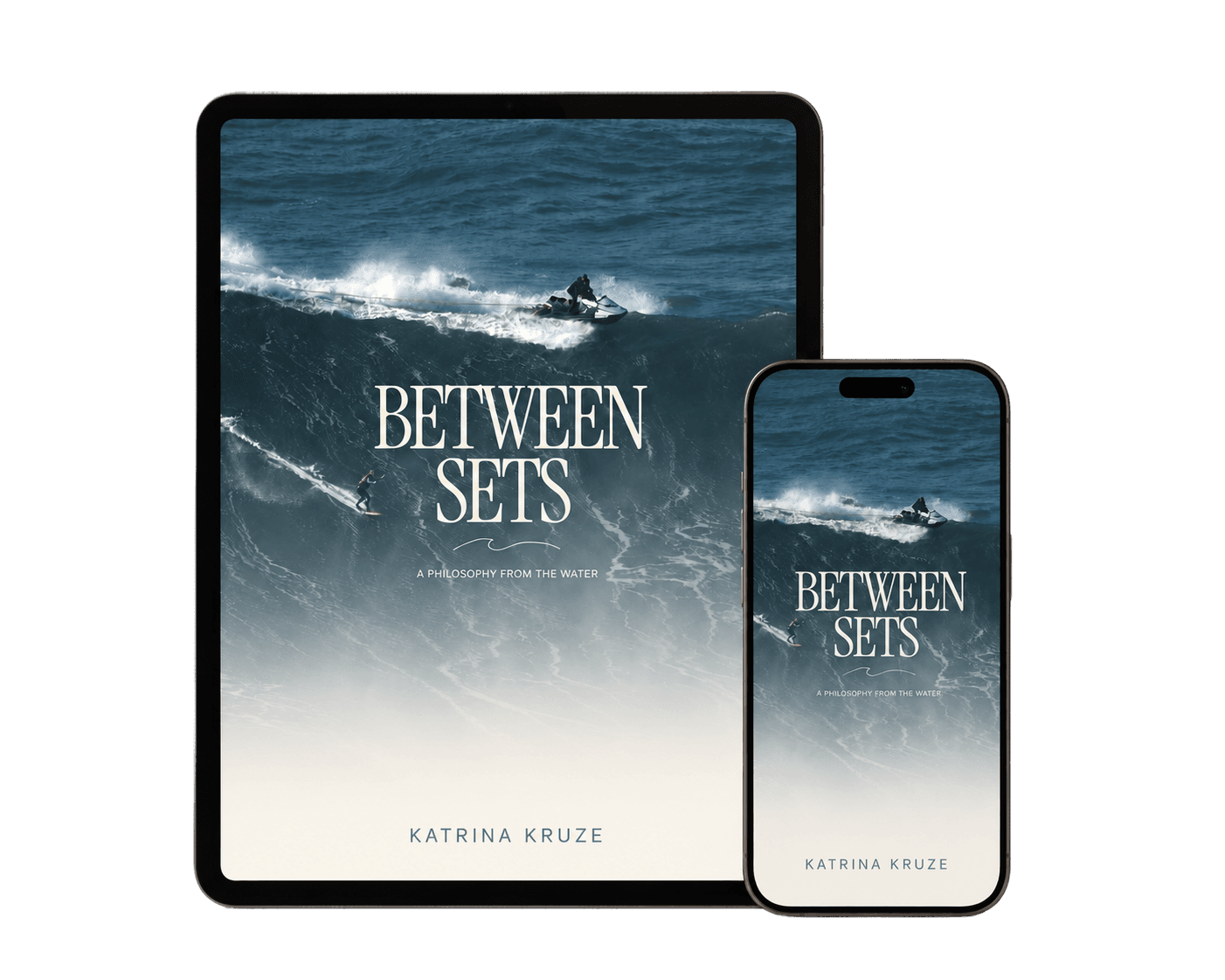 Notes From The Water: Between Sets shown on a tablet and phone